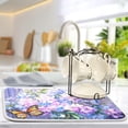 thumbnail image 5 of Butterfly Flowers Blooming Dish Drying Mat for Kitchen Counter, Ultra Absorbent Reversible Microfiber Dishes Drying Rack Pad Heat-resistant Mats 16x18in Home Decor, 5 of 7