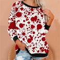 thumbnail image 1 of 2023 Chandail en Molleton de Mode pour Femmes 50 % de Rabais Liquidation Femmes Manches Longues Décontractées Col Rond Hauts Blouse Ample Imprimé Graphique d'Halloween, 1 of 6