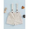 thumbnail image 5 of Michellecmm  Boy Girl Suspender Shorts Solid Color Corduroy Shorts Overalls, 5 of 9
