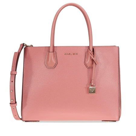 - Michael Kors Mercer Large Pebbled Leather Tote - Rose