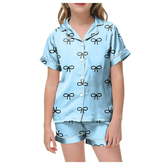 XZNPDUCQ Toddler Girls Summer Outfit Short Sleeve T Shirt Elastic Shorts Outfits Beach Casual 2Pcs kids For 6 12 18 24 Months 2T 3T 4T 5T Dailywear Blueï¼6-7 Years