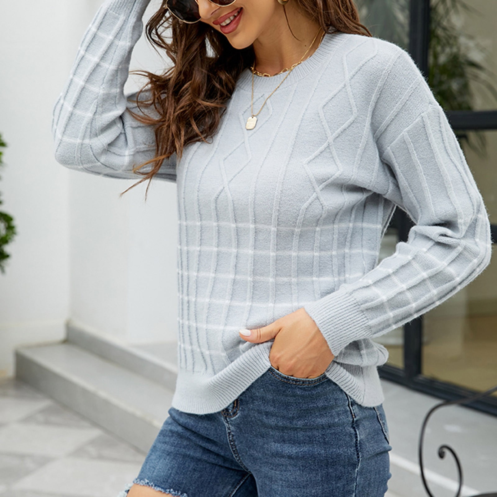Blue gray sweater hotsell