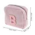 thumbnail image 2 of Unique Bargains 1 Pc Letter B Pattern Makeup Bag for Travel Pink Corduroy, 2 of 6