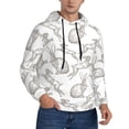 thumbnail image 2 of Pofeuu Hand Drawn Rabbit Print Mens Casual Hooded Collar Drawstring Hoodies Pullover Sweatshirts Casual Long Sleeve Shirts-Large, 2 of 7