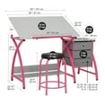 thumbnail image 6 of Studio Designs Home Office Comet Center with Stool - Pink/Spatter Gray, 6 of 10