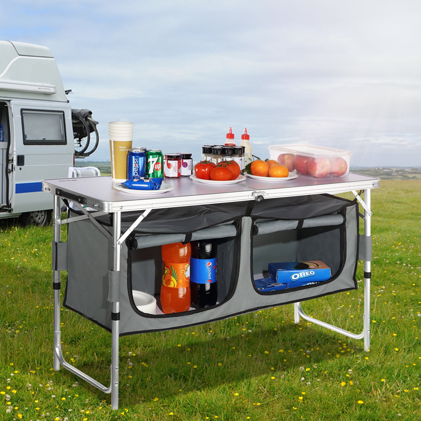 VECUKTY Portable Folding Camping Table Set with Storage VECUKTY Portable Folding Camping Table Set with Storage