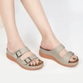 thumbnail image 2 of Atoshopce Womens Wedge Sandals Summer Casual Open Toe Buckle Platform Sandal Slip On Beach Flatform Shoes, 2 of 7