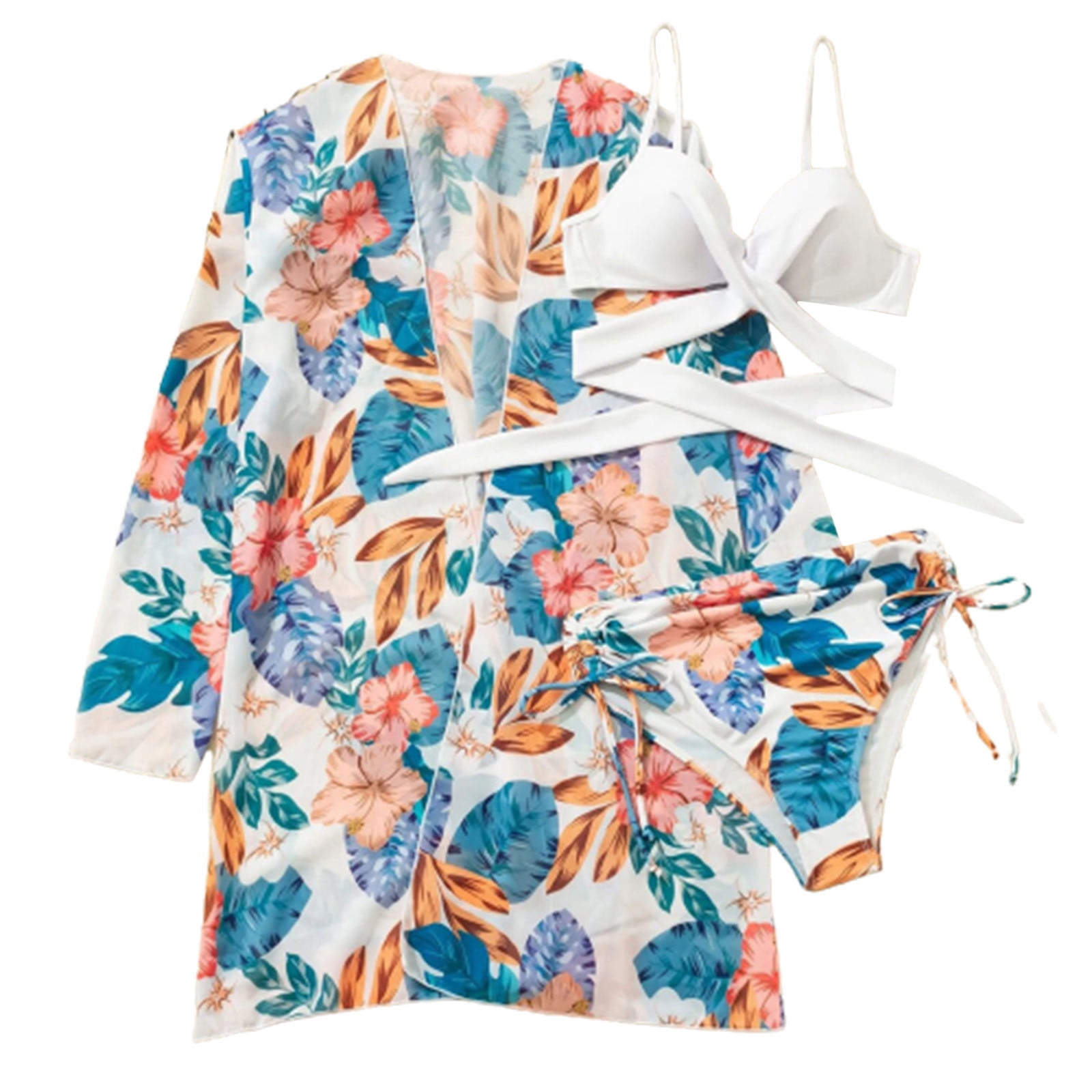 Damen Monokini Bauchweg Schlankheits Badeanzug Floral Two Piece Bikini ...