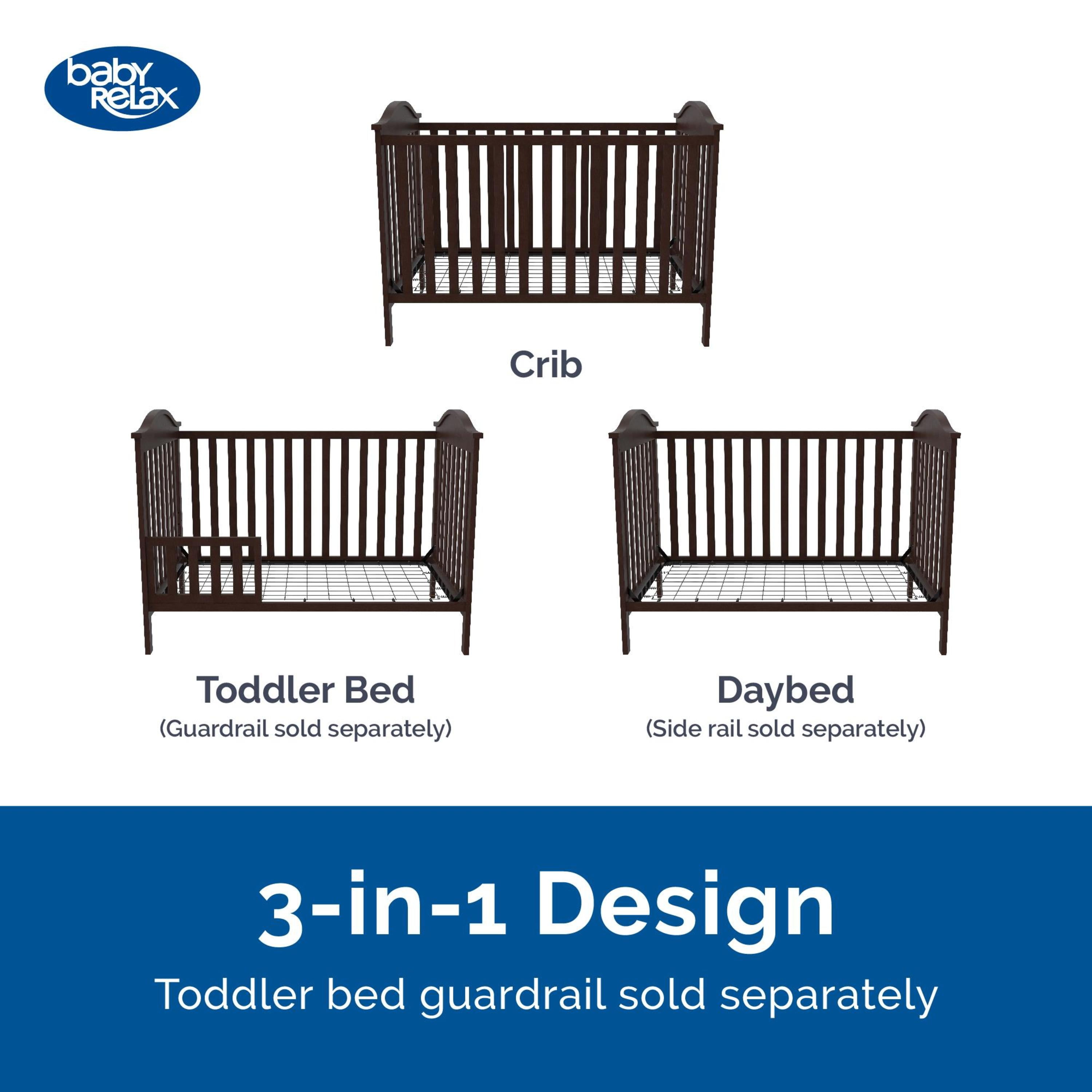 Baby Relax Adele 3-in-1 Convertible Crib, Espresso