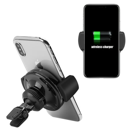 Automatic Console Shift Plate - Insten 2in1 Qi Fast Wireless Charging Pad with Car Air Vent Phone Holder Stand Cradle (Automatic Lock) for iPhone X 8 Plus Samsung Galaxy S8 Plus Note 8 S9 S9+ S10 S10e Plus Universal