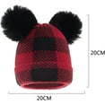 thumbnail image 5 of HESHENG Winter Wool Parent-Child Knitted Hat Lattice Mother Baby Christmas Warm Hat Plaid Beanie Ski Cap, Baby, 5 of 7