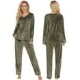 thumbnail image 3 of Ekouaer Couples Matching Pajamas Sets Velvet PJs Set for Men and Women Velour Long Sleeve Sleepwear, 3 of 4