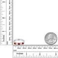 thumbnail image 6 of Gem Stone King 10K Two Tone Gold Red Created Ruby and White Moissanite Wedding-Bands Ring for Women | 1.07 Cttw | Round 3.5MM | Gemstone July Birthstone | Size 5, 6 of 7