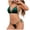 Green, variant on JSGEK Women Triangle Cup Bikini Set Lace Trim Adjustable Straps 2 Piece Lingerie for Beach or Poolside Black S