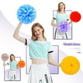thumbnail image 6 of 2 Pack (1 Pair) Cheerleading Pom Poms with Baton Handle for Team Spirit Sports Dance Cheering Kids Adults, 6 of 8