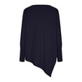 thumbnail image 5 of Annhoo Fall Tops for Women Trendy Irregular Hem Long Sleeve Crewneck Tunics Ladies Vacation Lounge Shirts, 5 of 6