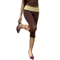 thumbnail image 3 of Womens Capri Leggings Low Waisted Slim Leg Polka Dots Capris Split Hem Cropped Yoga Pants, M, 3 of 8