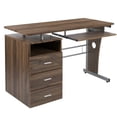 thumbnail image 2 of Bowery Hill 3-Drawers Pedestal Computer Desk in Rustic Walnut, 2 of 5