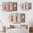 thumbnail image 4 of Designart "Alpaca Portrait Retro Stamp Illustration II" Alpaca Wall Art Set Of 3 - Alpacas Red Canvas Set For Living Room Decor, 4 of 6