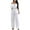 White jumpsuits for women, variant on Dianli Jumpsuits for Women Sexy off Shoulder Elastic Waist Straight Wide Leg Jumpsuits Overalls Summer Formal Solid One Line Neck Short Sleeve Long Rompers White l