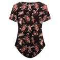 thumbnail image 6 of USSUMA Womens Blouses and Tops Dressy Women Classic Summer Floral Print Short Sleeve Plus Tunics Irregular Hem Tunic Tops Flowy Blouses Shirt Ladies Tops Trendy, 6 of 7