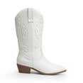 thumbnail image 2 of Botas Vaqueras para Mujer DREAM PAIRS Blancas con Bordado y Caño de 25 cm, 2 of 7