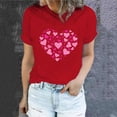 thumbnail image 2 of Awdenio Fashion Tops Womens Valentines Day Short Sleeved T-shirt Love Printed Solid Color Top Short Sleeved Round Neck Tops,Size S-3XL, 2 of 6