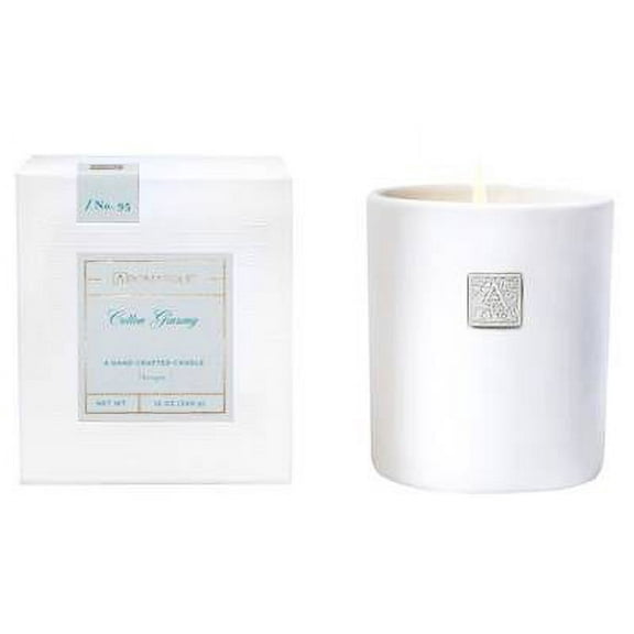 COTTON GINSENG Aromatique Large Boxed 12 oz White Ceramic Scented Jar Candle