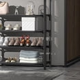 thumbnail image 6 of Entryway Coat Rack, Versatile Hall Tree with Shoe Bench Storage Organize & 8 Hooks, Freestanding Coat Rack and Shoe Shelf Bench, for Living Room Bedroom Hallway Office, Black, 6 of 6