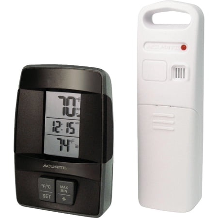 Chaney Instrument Acu Rite Wireless Clock Indoor & Outdoor Thermometer Single Pack - 1 cf 0 df 85 b