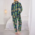thumbnail image 6 of Wukai Colorful Pineapples Print Women's Pajama Set - Soft Long Sleeve Sleepwear for Comfort and Style-X-Large, 6 of 9