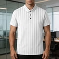 thumbnail image 5 of DayScoop Plus Size T-Shirt for Men Solid Color T Shirt Summer Short Sleeve Casual Fashion Style Striped Breathable Mesh Seamless Half Sleeved Oversize Tops, 5 of 6