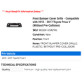 thumbnail image 2 of Front Bumper Cover Grille - Compatible with 2015 - 2017 Toyota Prius V (Without Pre-Collision) 2016, 2 of 2