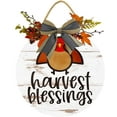 thumbnail image 1 of Eveokoki 11" Harvest Blessings Thanksgiving Autumn Sign For Front Door Round Wood Sign Hanging Dorr Sign for Farmhouse porch Fall Welcome Sign Front Door Decoration for Farmhouse Home, 1 of 5