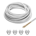 thumbnail image 1 of Uxcell 5/16 Clear Vinyl Coated Wire Rope 49ft Galvanized Steel with 4PCS M8 Loop Sleeves, 1 of 7