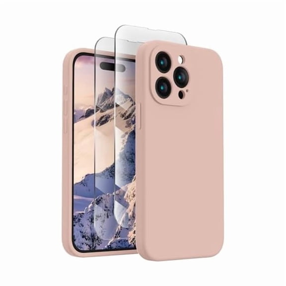Eryueer Designed for iPhone 15 Pro Max Case, Silicone Upgraded [Camera Protection] Phone Case, Soft Anti-Scratch Microfiber Lining Inside, 6.7 inch, Pinksand