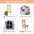 thumbnail image 4 of Pioneer Flower Seat Covers for Dining Room Chairs Set Of 4,Stretch Printed Washable Chair Seat Cover with Elastic Ties and Button,Removable Waterproof Couch Cushion Covers, 4 of 6