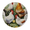 thumbnail image 2 of ONETECH  Elastic Edged Round Tablecloth Chicken and Rooster in The Grass Polyester Washable Table Cover Kitchen Restaurant Party Decoration No1447 Tablecloth, 2 of 7