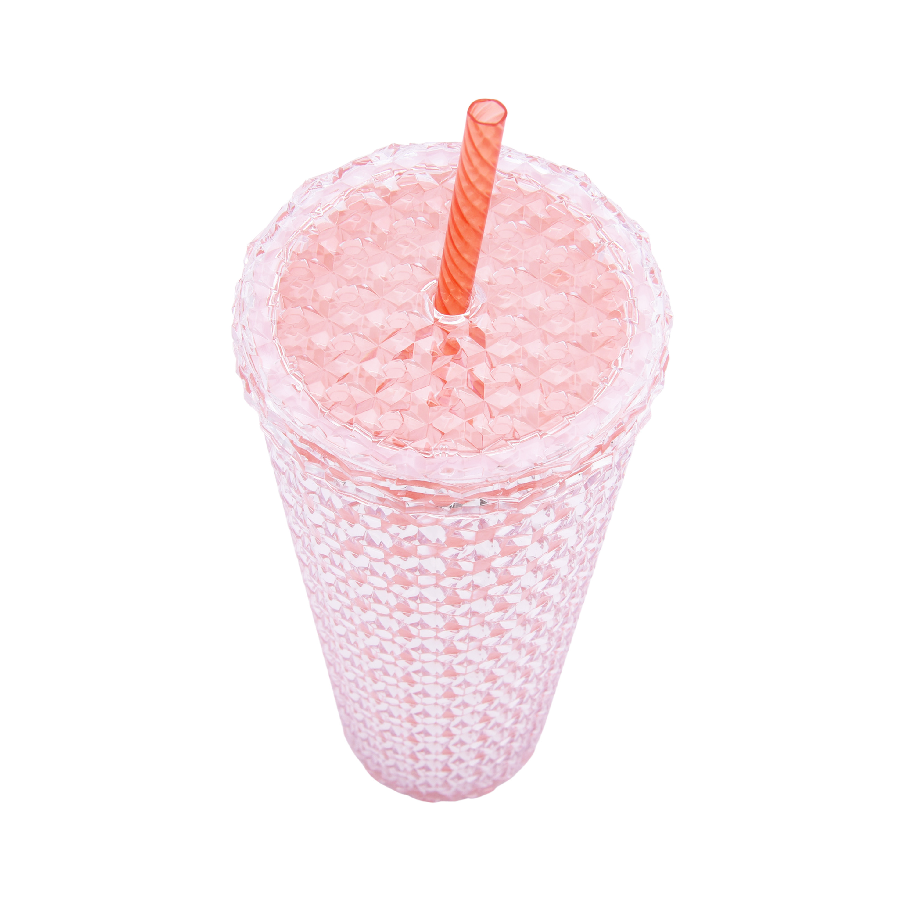 Mainstays 4-Pack 26-Ounce Color Changing Textured Tumbler with Straw, Coral