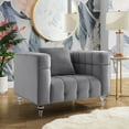 thumbnail image 1 of Inspired Home Bryan Velvet Club Chair, Grey, 1 of 11