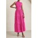 thumbnail image 4 of Vestido de verano PRETTYGARDEN 2025, camiseta sin mangas con ojales, maxi con bolsillos, 4 of 9