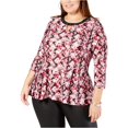 thumbnail image 1 of NY Collection Blusa sin mangas adornada para mujer, rosa, 1X, 1 of 1