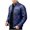 Dark Blue, variant on Mens Leather Jacket Moto Style Real Lambskin Leather Jacket Quilted Daily Classic Zip Up Biker Jacket for Men