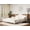 White, variant on LFSLJJMY King Bed Frame with Headboard, Retro Style Wooden Platform Bed with Wood Slats Support, King Bed Frame No Box Spring Needed, Easy Assembly, Black