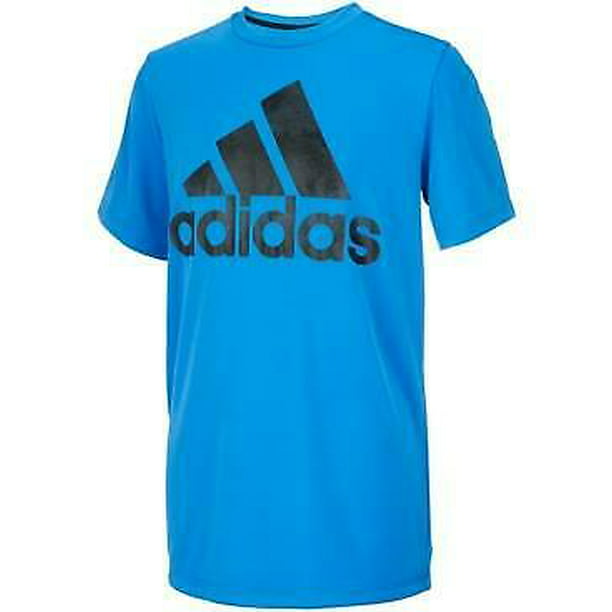 Adidas Toddler Boys Blue Athletic Crew Neck Logo Print T-Shirt / Top Size 2T