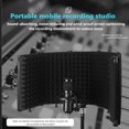 thumbnail image 3 of 3 Panel 5 Panel Recording Microphone Isolation, Portable Isolation Microphone Soundproof Plate for Studio Recording and Voiceovers, 3 of 7