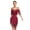 Burgundy, variant on Women's Glittery Latin Dance Dress Asymmetrical Tassel Mini Dress Rumba Salsa Ballroom Dancewear Burgundy S