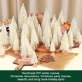 thumbnail image 4 of Ayieyill 30PCS Artificial Mini Christmas Trees, Mini Pine Tree Sisal Trees with Wood Base Bottle Brush Trees for Christmas Table Top Decor Winter Crafts Ornaments (Beige), 4 of 8