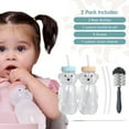 thumbnail image 3 of The 730 Project Honey Bear Straw Cup, BPA-Free, 8 oz, Leak-Proof Lid, Bottle Brush & 4 Straws, Aqua/Peach, 2 Pack, 3 of 7