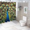 thumbnail image 7 of Orinice Peacock Feathers Bathroom Decor Set - Colorful Luxurious Graphic Print Polyester Fabric Shower Curtain with Hooks 69x72, 7 of 7